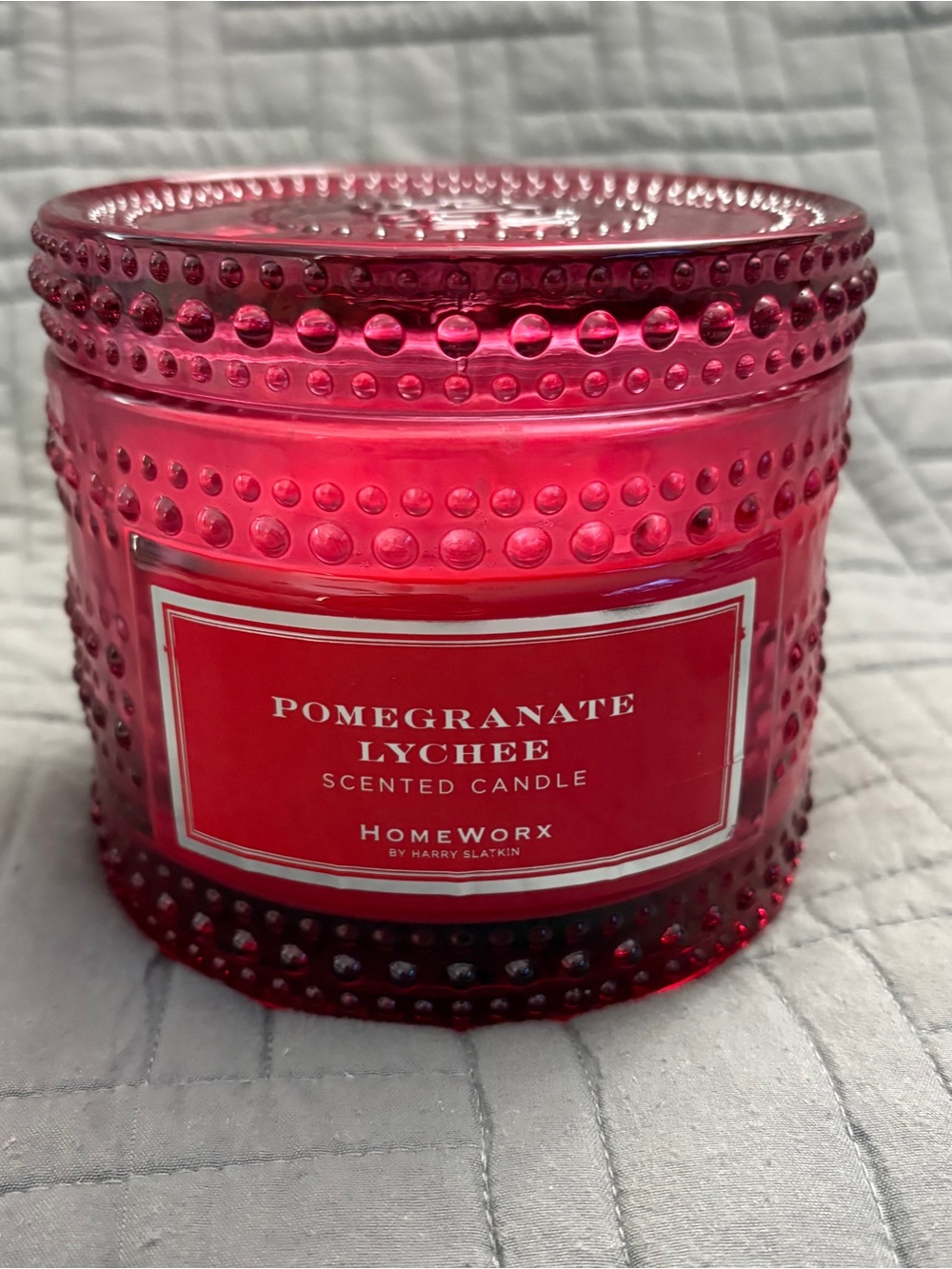 HomeWorx by Harry Slatkin Pomegranate Lychee 4 Wick 18 Oz Candle New